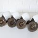Set of 4 Vintage Lamps Wooden Wall Sconces Rustic Hand-turned Lighting
