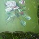 wooden side table painted flowers