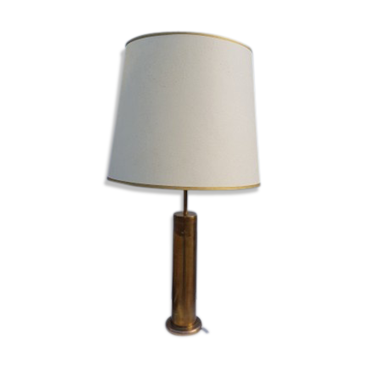 Cylinder foot vintage table lamp in bronze