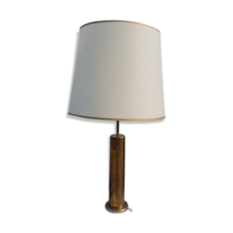 Cylinder foot vintage table lamp in bronze