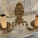 Wall lamp in gilded bronze baroque louis XV style vintage shell pattern