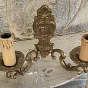 Wall lamp in gilded bronze baroque louis XV style vintage shell pattern