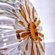 Vintage cut crystal pocket bowl with amber centre – 1960s/70s