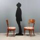 Antique Regency style chairs in mahogany and XX Century fabric.