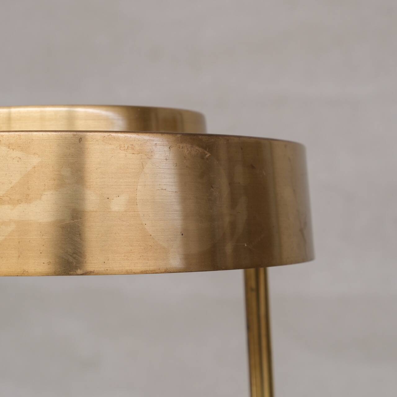 Brass and Leather Swedish Mid-Century Table Lamp