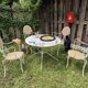 Wrought iron garden furniture