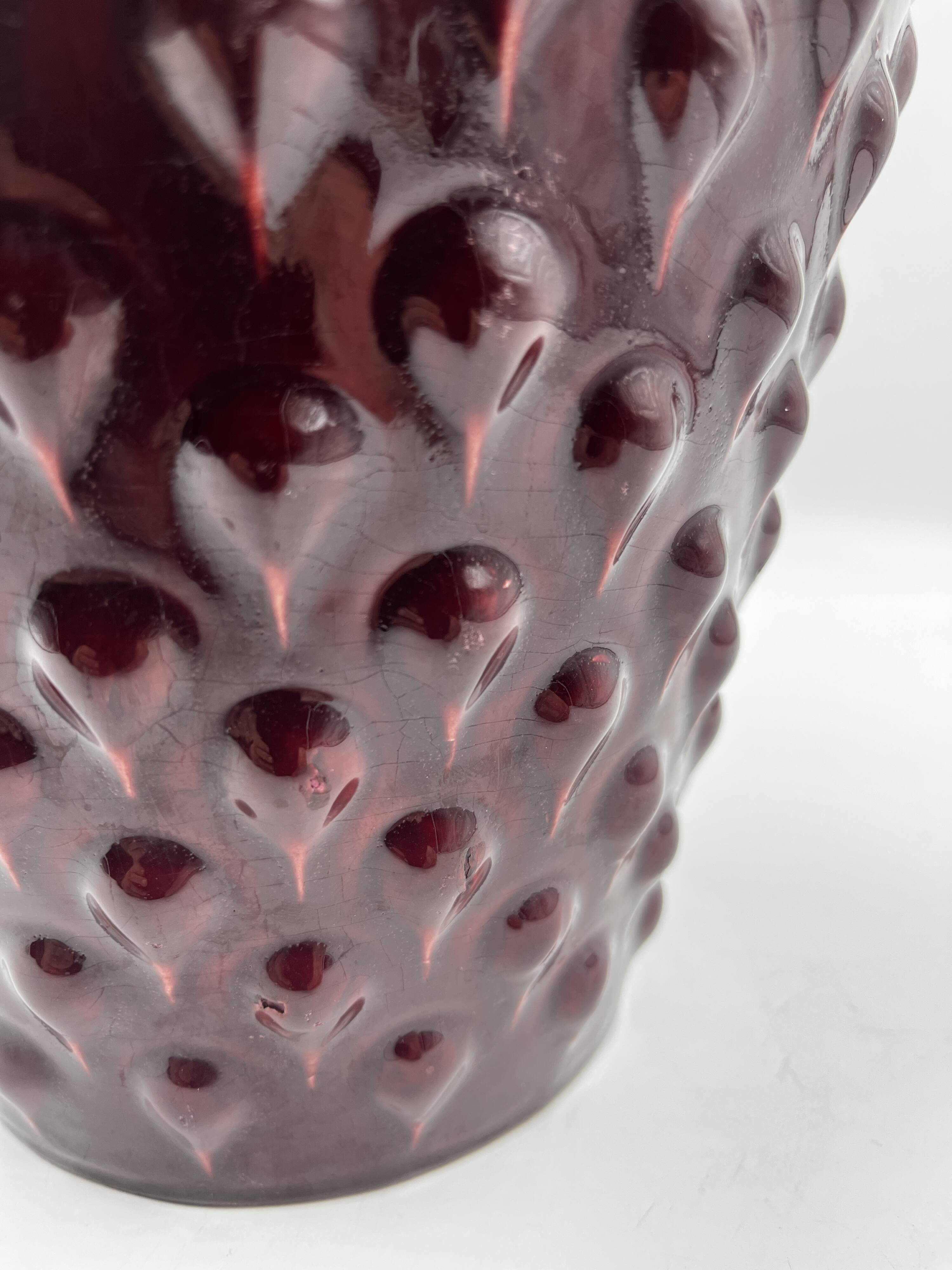 Burgundy ceramic planter