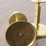 2x Mid century brass candle sticks, Kara Denmark