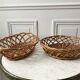Large round rattan basket vintage 60s-70s