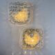 Pair of woven textured glass wall lights by Leuchten, Germany, 1970s