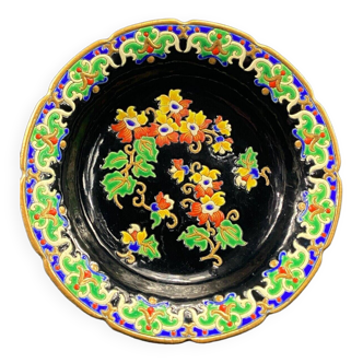 Circular hollow dish in earthenware from Longwy MP Chevallier Palissy