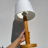 Lampe en bois tourné 1980