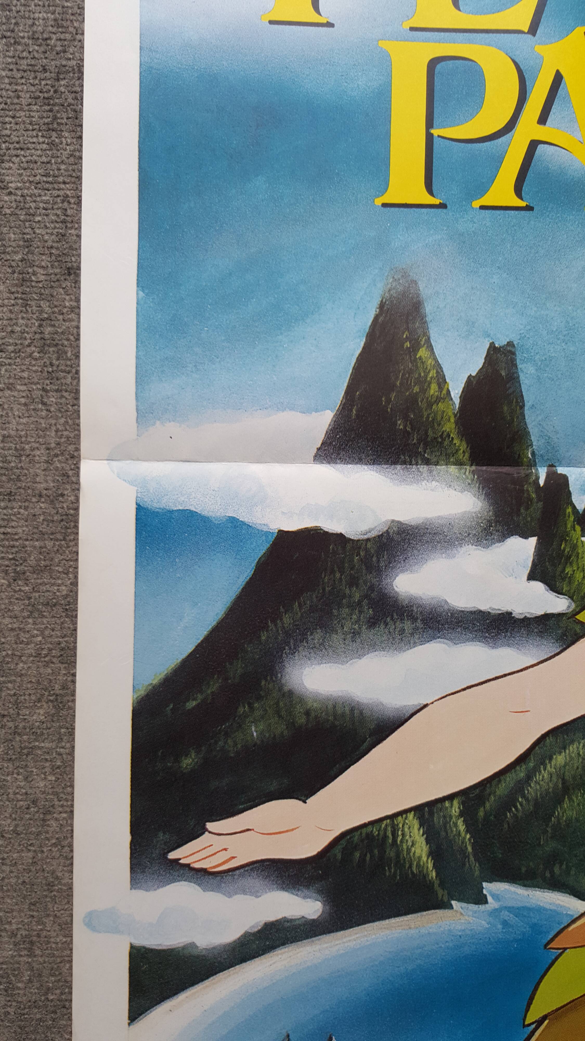 Affiche cinéma originale Walt Disney 1974 Peter Pan 60X160cm