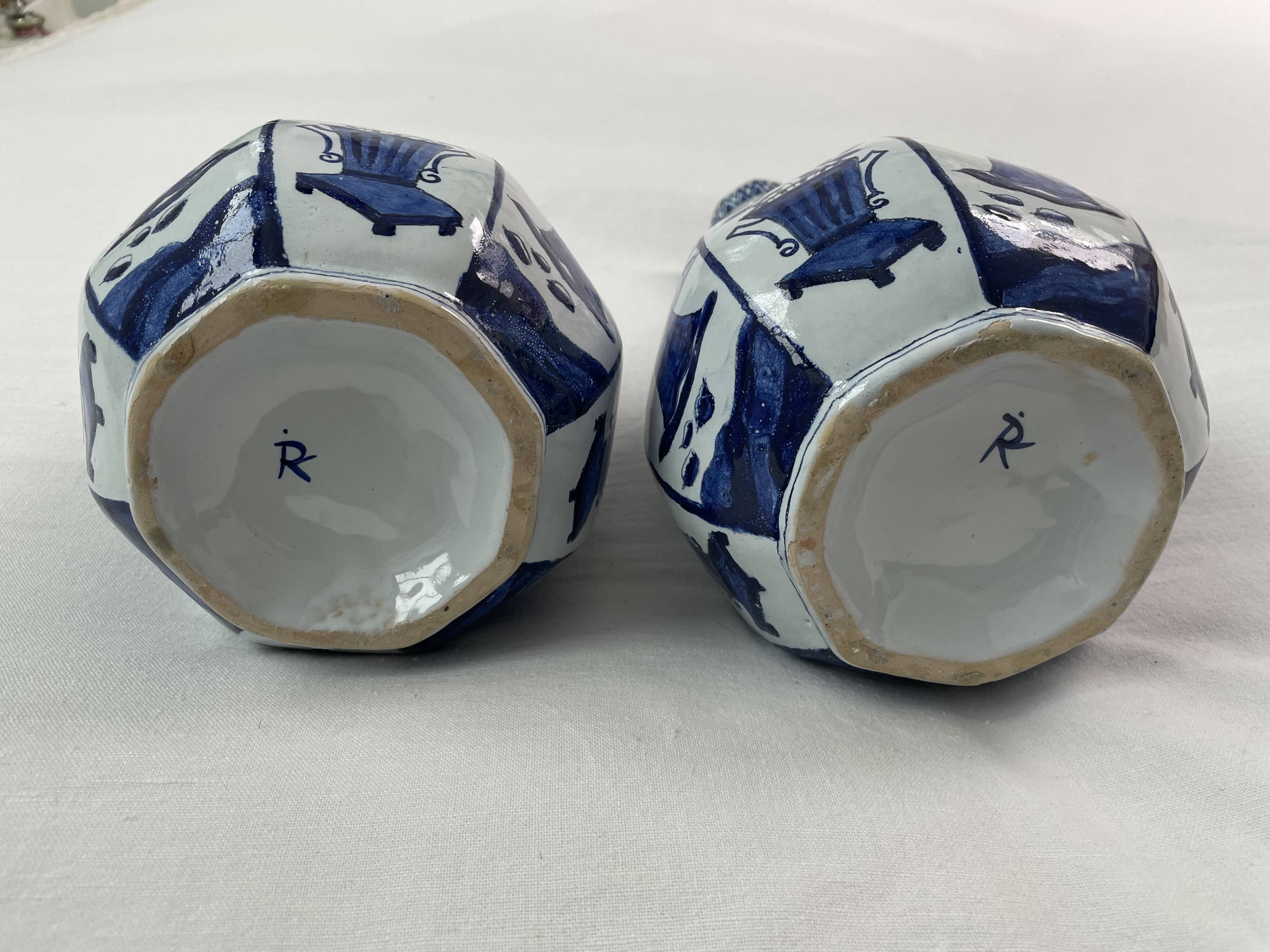 Paire de vases Delft, vase à décor japonisant, Pays-Bas