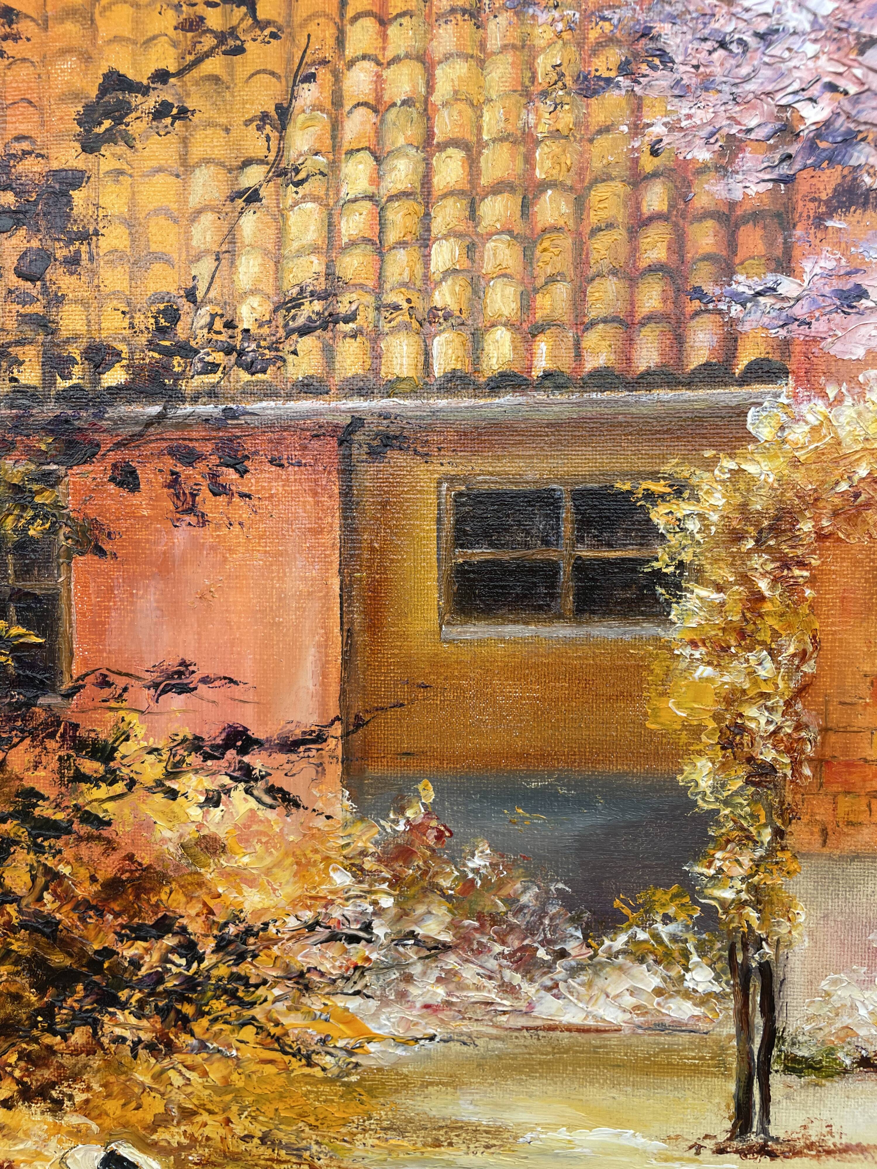 Peinture paysage huile sur toile signée