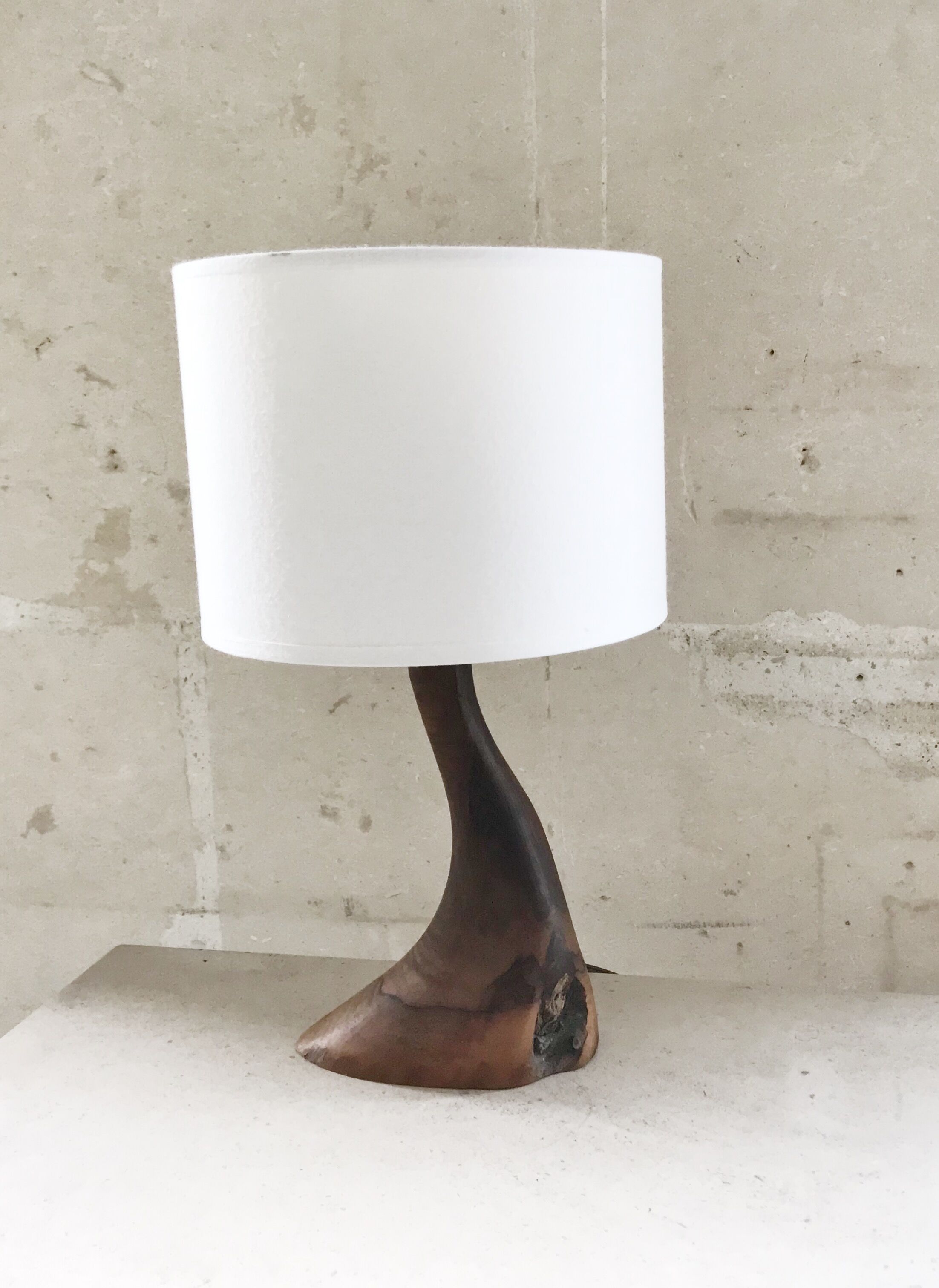 Lamp free form in 1950 olive wood s