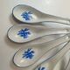 Lot de 8 cuillères asiatiques en porcelaine blanche et bleue – style Chantong chinois traditionnel