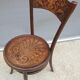 Bistro chair pyroengraved motif 1900 Art Nouveau
