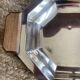 Art Deco silver metal and rosewood top