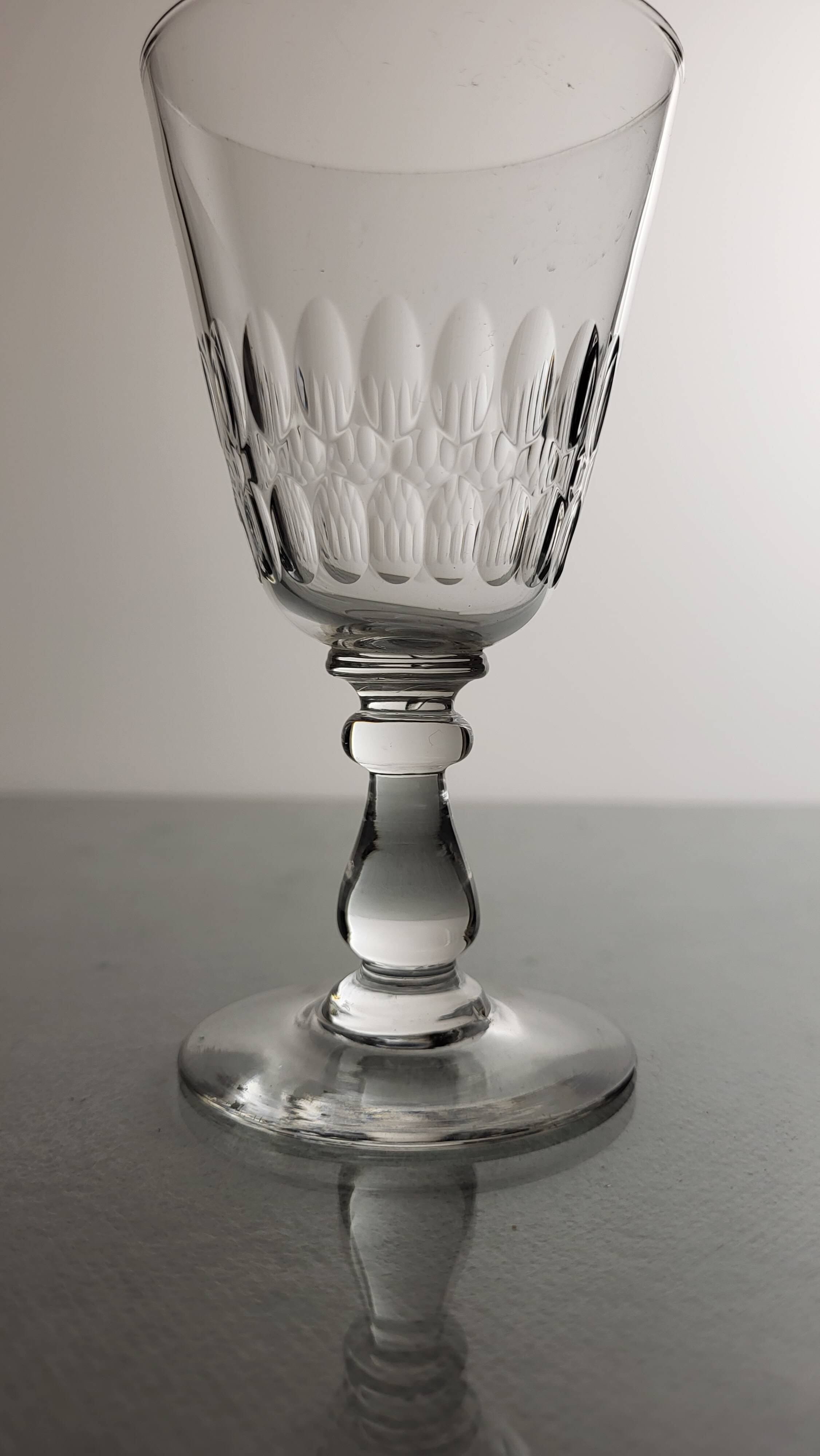 6 crystal wine glasses