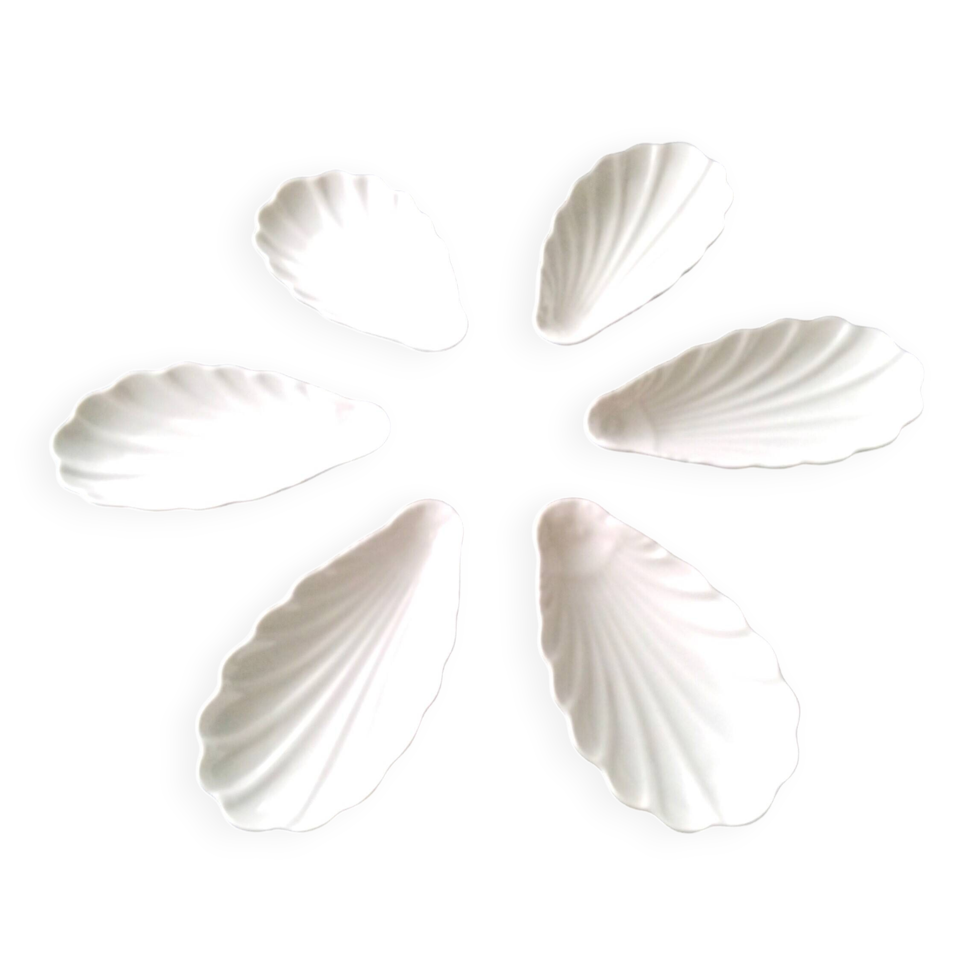 6 Pillivuyt white porcelain avocado bowls