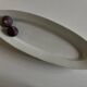 Plat navette centre de table en porcelaine 19e blanche