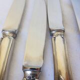 6 dessert knives in silver metal punched 2106271