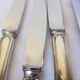 6 dessert knives in silver metal punched 2106271