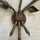 Large wall lamp 1950, gilded wrought iron "leaves"