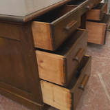 Flat desk with mahogany box in mahogany wood 20th century