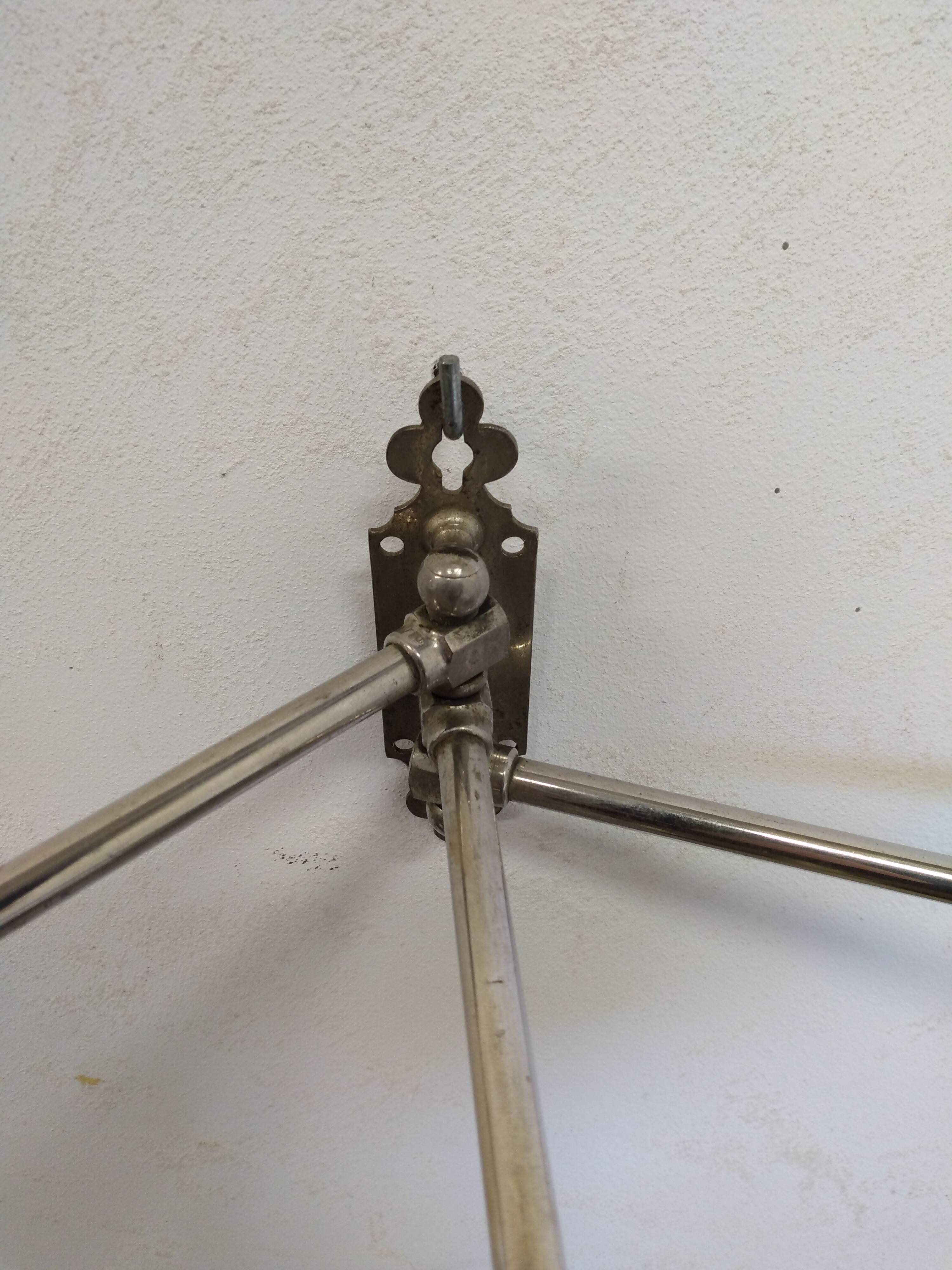 Vintage articulated towel rack 3 arms