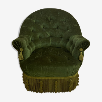 Fauteuil crapaud velours