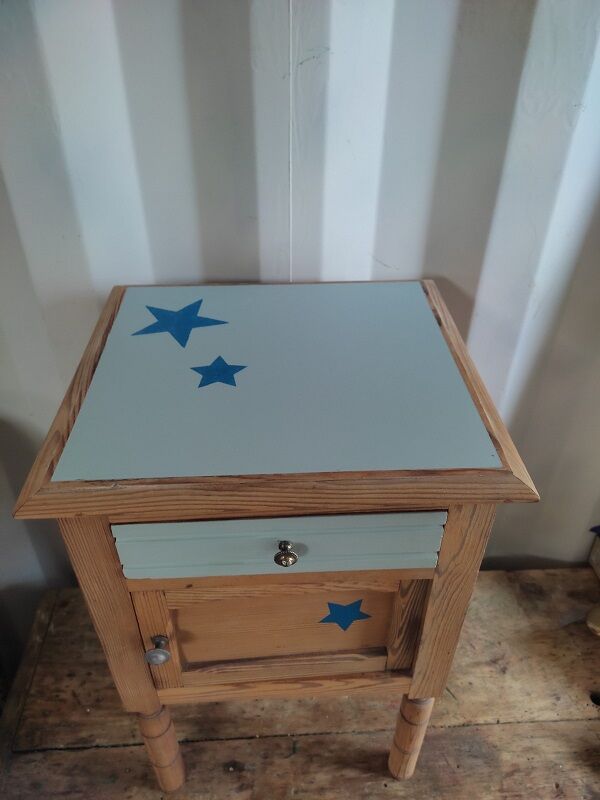 Table De Chevet Ancienne Relookee
