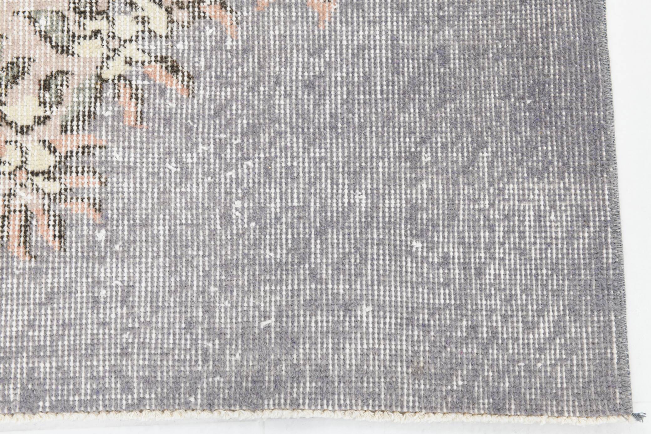 3x6 Gray & Cream Oriental Turkish Vintage Rug, 110x192Cm