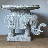 Sellette éléphant en rotin