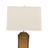Gold plated desk lamp and brass print