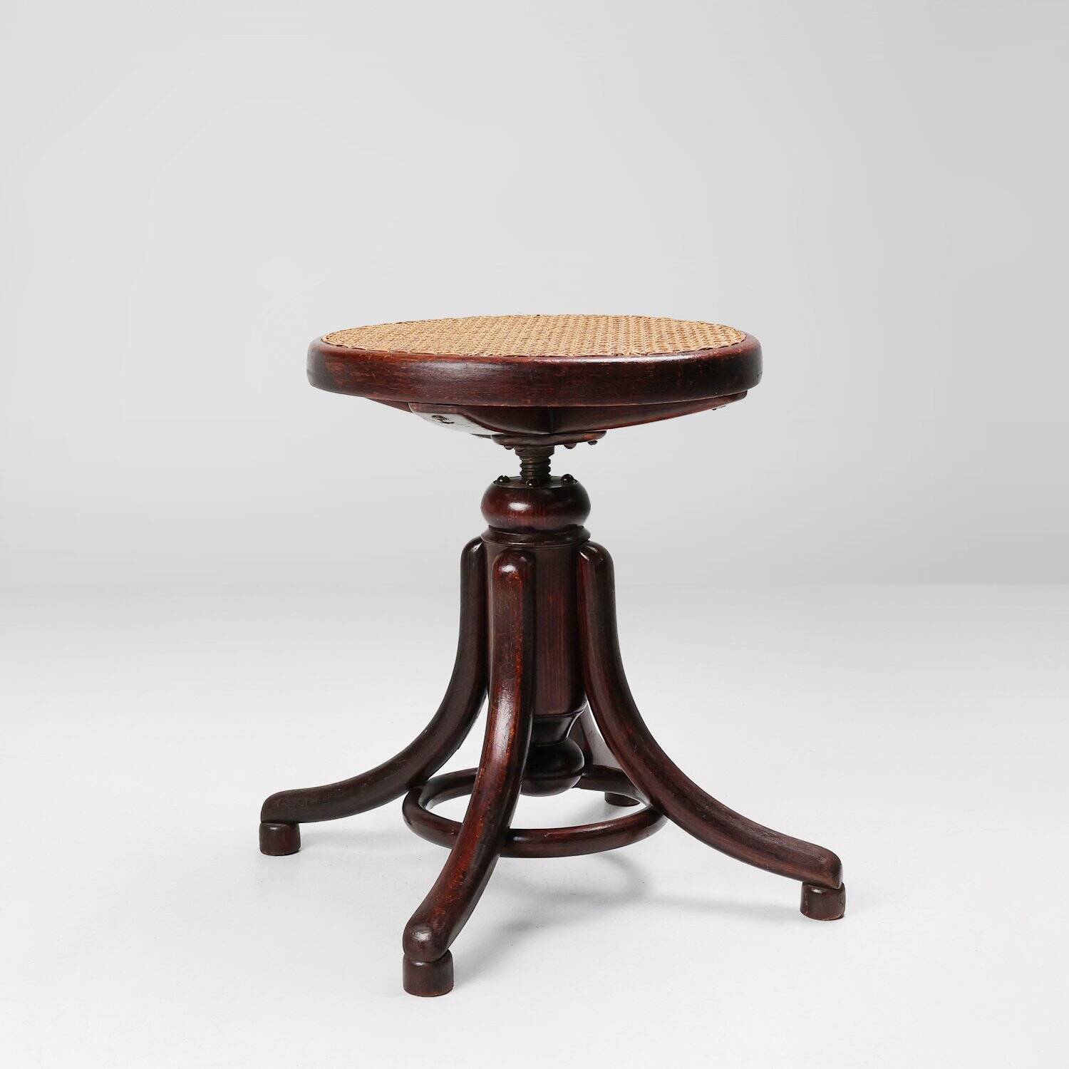 Austrian Piano Stool in Beech and Bentwood by Michael Thonet for Thonet, 18