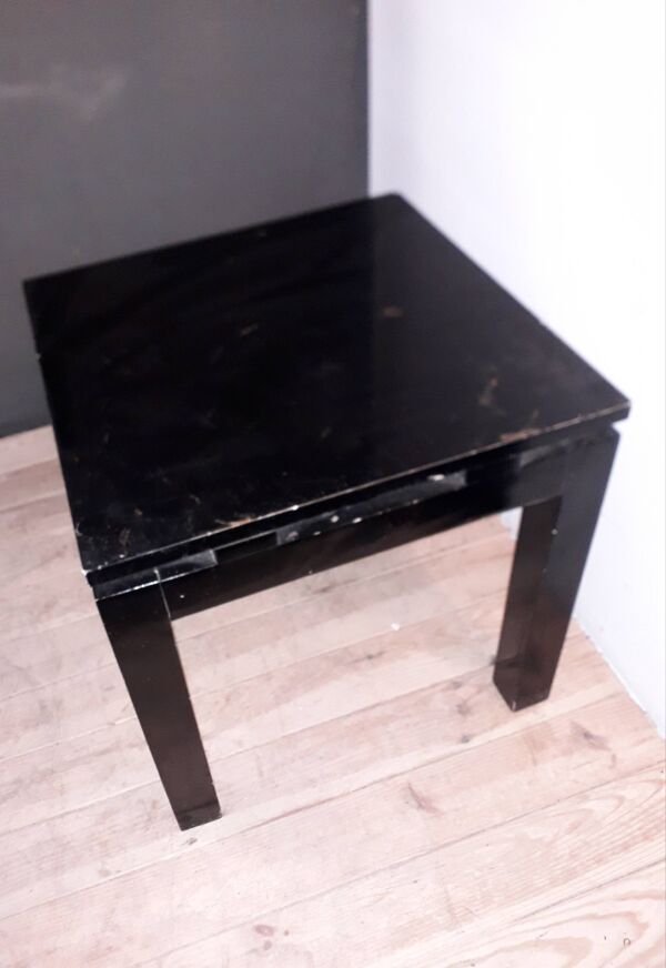 Paire de tables basse carrees noires