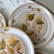 set of 5 stoneware dessert plates Niderviller Doria Ste Radegonde hand painted white years