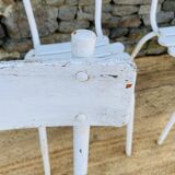 Ensemble de 5 chaises blanches en bois