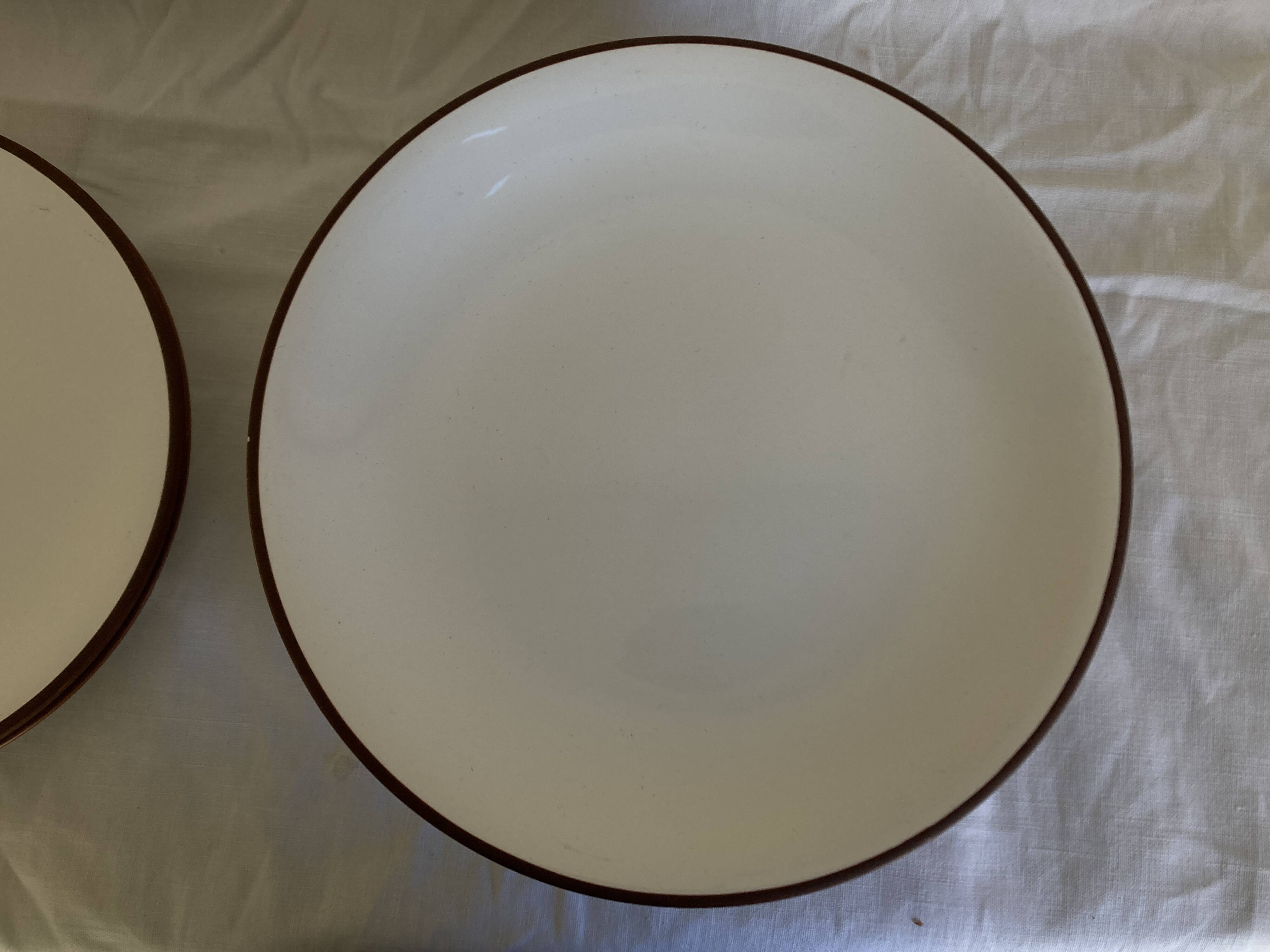 set of 12 flat plates in Siena enameled earthenware by KMK Scandinavian 1965