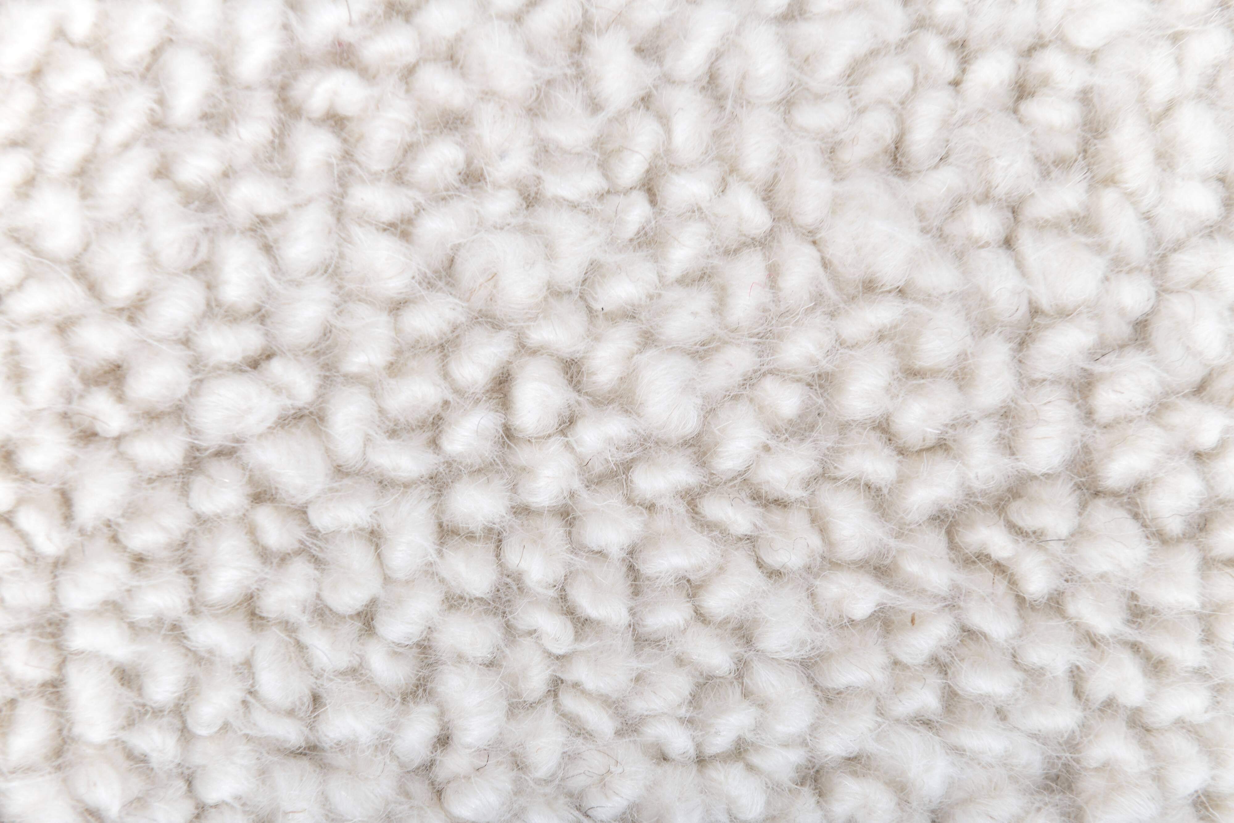 2x7 Neutral White Handmade Moroccan Runnner Rug, 66x216Cm