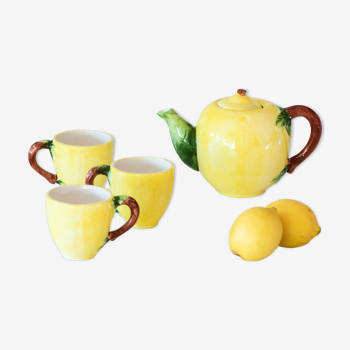 Service à thé/café en barbotine citron
