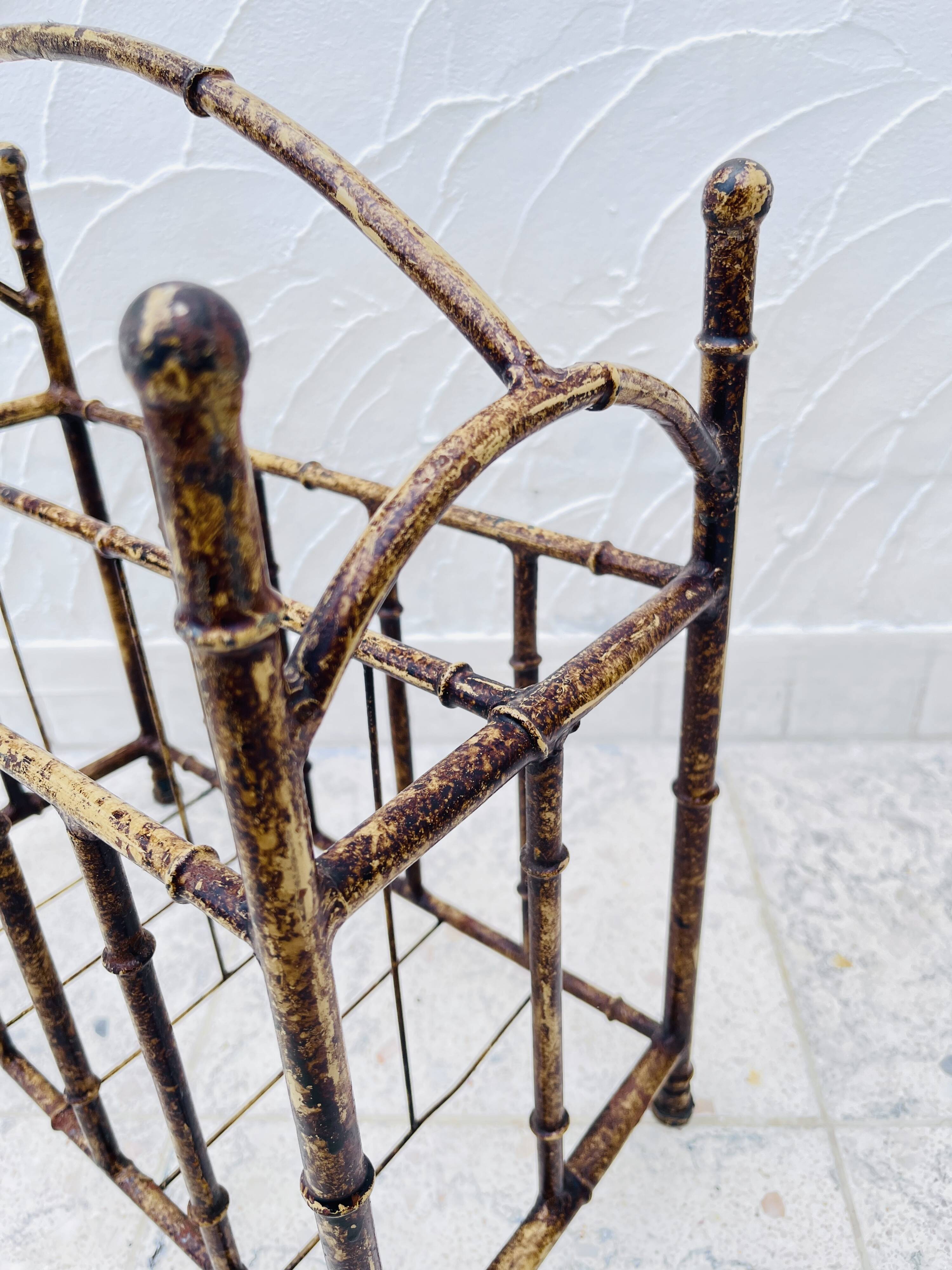 Art deco metal magazine rack