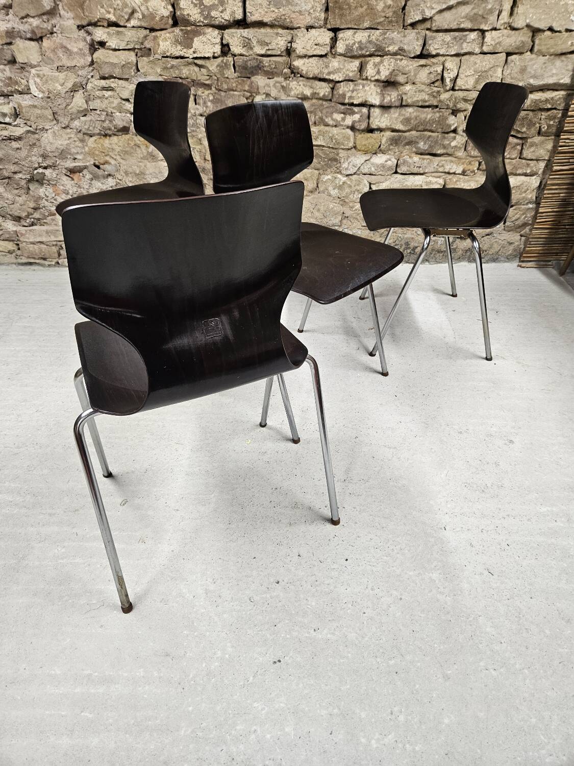 Lot 4 chaises
Flötotto pagwood 1960"