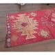 1970s vintage Turkish hand-knotted wool cotton pink runner rug 80x289