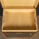 Antique 20thC French Hat Trunk In Chevron Canvas By Goyard, Paris c.1920