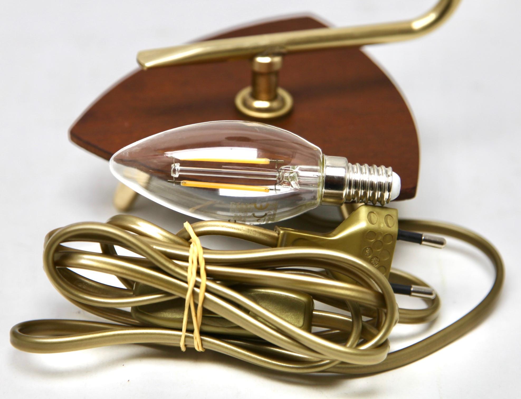 Vintage lamp with white glass lampshade and brass fitting