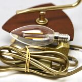 Vintage lamp with white glass lampshade and brass fitting