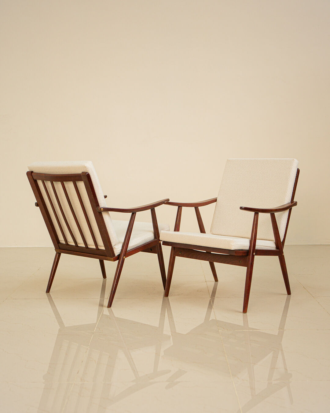 Pair of Boomerang armchairs by Thonet 60's